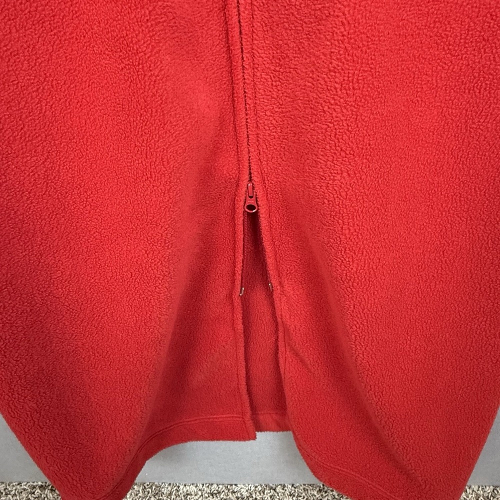 LL Bean Vintage Womens Winter Fleece Zip Up Housecoat Robe Size XL Red - Picture 4 of 6